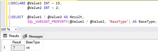 変数やスカラー値関数の戻り値などのデータ型を確認する方法 4