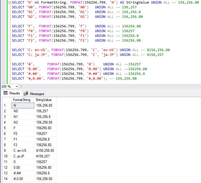 SQL SERVER - 数値を文字列に変換する 1