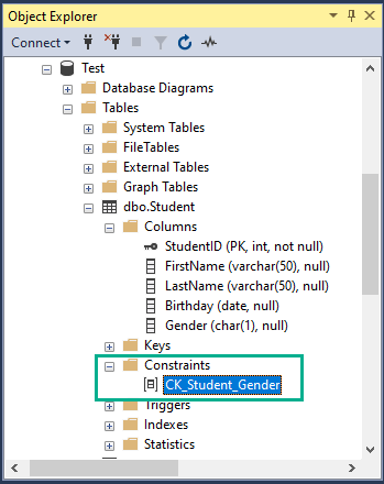 SQL Server Management Studio - CHECK 制約を作成する 7