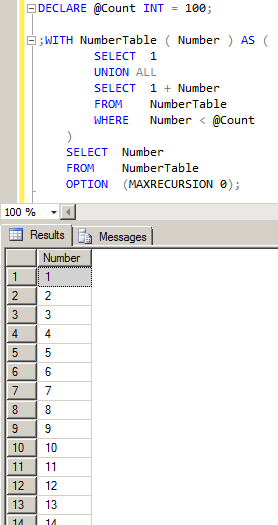 SQL で動的に連番テーブルを生成する 3