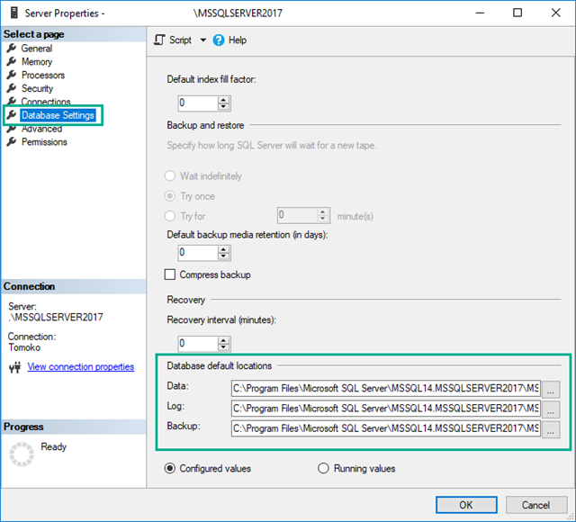 データベースファイルのデフォルトの保存場所　2