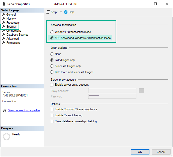 SQL Server - 認証モードの変更方法 2