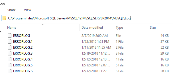 SQL Server ログ - ERRORLOG ファイルの保存場所 2