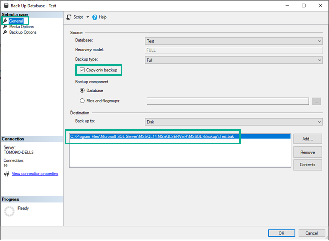 SSMS バックアップのスクリプトを生成する方法 2