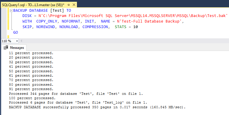 SSMS バックアップのスクリプトを生成する方法 7