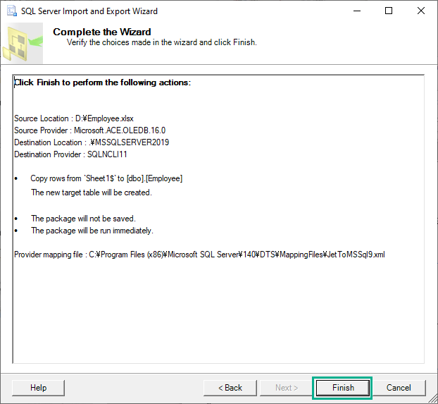 SQL Server Management Studio - Excel ファイルをインポートする 11