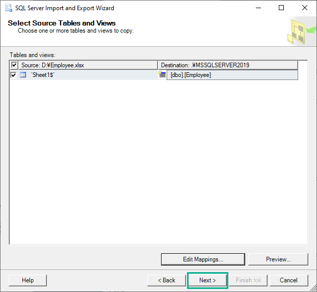 SQL Server Management Studio - Excel ファイルをインポートする 9