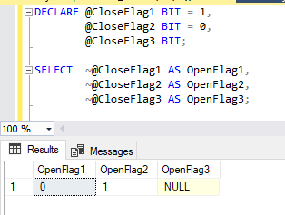 SQL Server - BIT の反転させた値を取得する方法 1