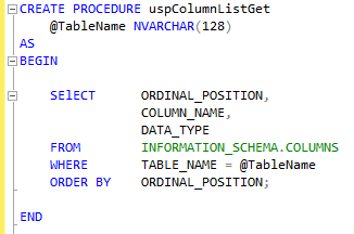 ストアドプロシージャの結果からテーブルを生成する 1
