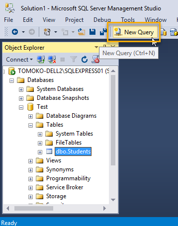 SQL Server Management Studio - データを挿入・変更・削除する 8