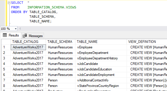 データベース内の全ビュー(view) を取得する 3