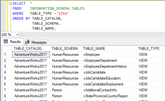 データベース内の全ビュー(view) を取得する 4