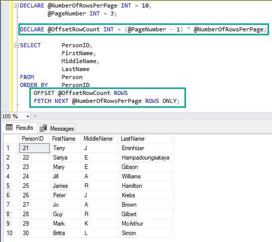 SQL Server でクエリー結果をページングする方法 2