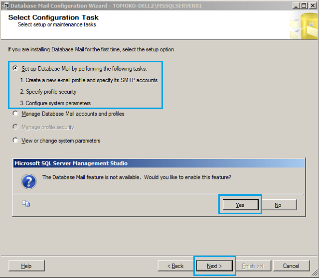 Database Mail の設定