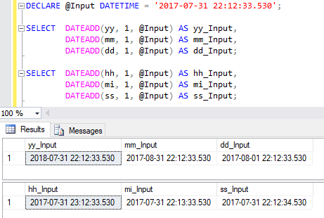 DATEADD ファンクション