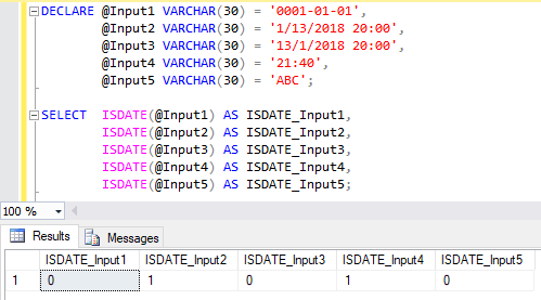 ISDATE ファンクション