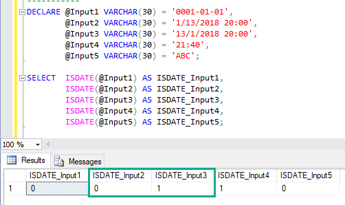 ISDATE ファンクション