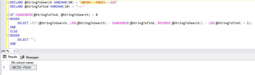 SQL Server - 最後に出現する文字列のインデックス位置 (LastIndexOf) や、その左側や右側の文字列を取り出す方法 6