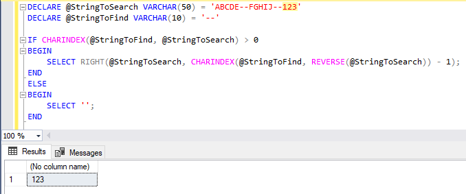 SQL Server - 最後に出現する文字列のインデックス位置 (LastIndexOf) や、その左側や右側の文字列を取り出す方法 8