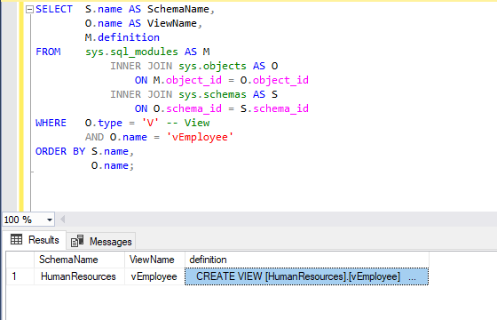 SQL Server - View の定義をクエリーで取得する方法 5