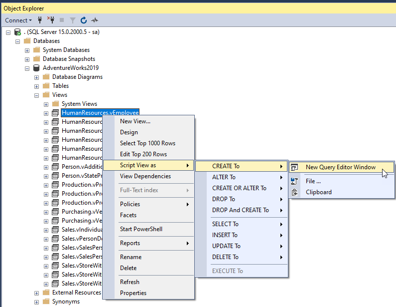 SQL Server - View の定義をクエリーで取得する方法 7