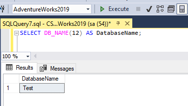 T-SQL で現在のデータベース名を取得する方法 2