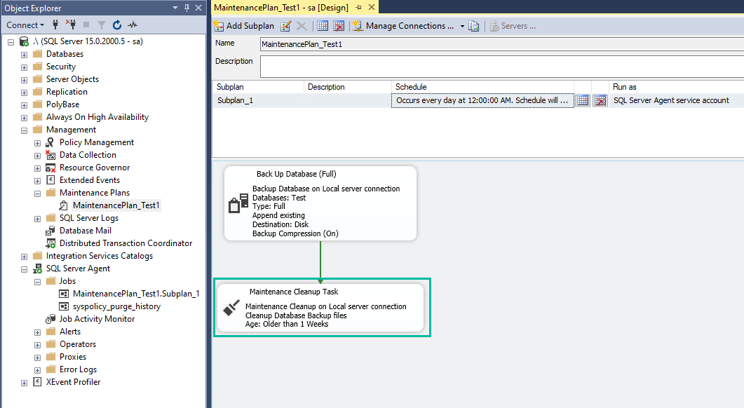 SQL Server - メンテナンスクリーンアップタスクでファイルが削除されない時の対処方法 1