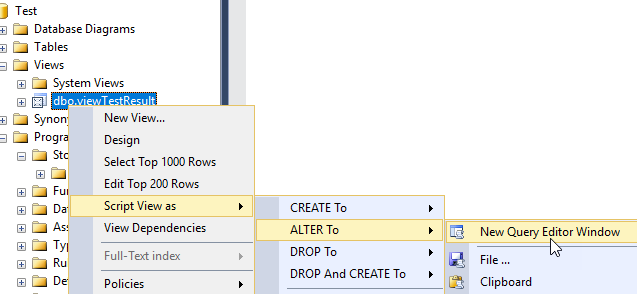 SQL Server のビューを変更・削除する 2