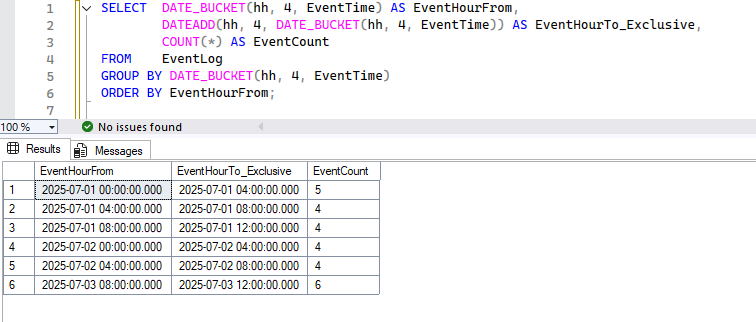 DATE_BUCKET 関数の使い方 5