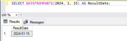 年・月・日 INT 型から日付 DATE 型 を生成する - DATEFROMPARTS 1