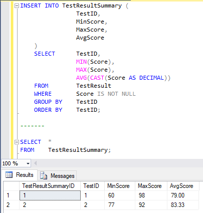 INSERT と SELECT を使って他のテーブルからデータを挿入する 4