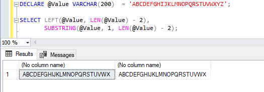 T-SQL - LEN() 関数は末尾の空白をカウントしない 1