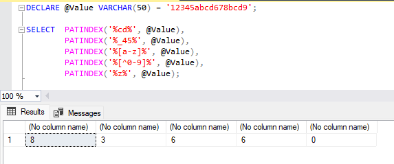 T-SQL - PATINDEX の使い方 1