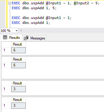 パラメーターの既定値のあるユーザー定義関数を実行する方法 3